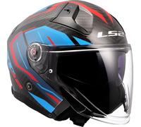 LS2, Casco Moto Jet INFINITY II CARBON URUS Gloss Blue Red, 3XL