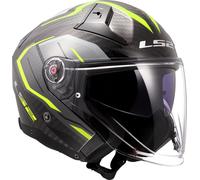 LS2 OF603 Infinity II Carbon Urus, casco integral XXL male Negro/Gris/Amarillo Neón