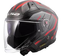 LS2 OF603 Infinity II Carbon Urus Casco Jet, Carbono/Rojo, Talla L (59/60)