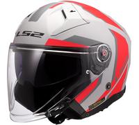 Casco Jet LS2 OF603 INFINITY II Gris/RojoS Gris,Rojo