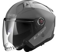 LS2 OF603 Infinity II Solid Casco Jet, gris, tamaño M para Hombres
