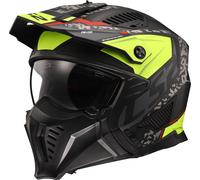 LS2 OF606 Drifter Devor Casco de trial, negro-amarillo, tamaño M para Hombres