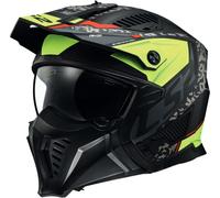 LS2 OF606 Drifter Devor, casco modular XL male Mate Negro/Amarillo Neón