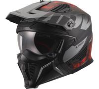 LS2 OF606 Drifter Gas Casco, gris/rojo, Talla XS (53/54)