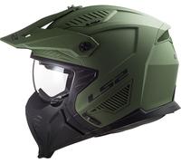 LS2, Casco Moto Jet/Modular Drifter Solid Matt Military Green, L