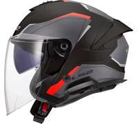 LS2 OF618 Verso II Air Casco Jet, negro/rojo, Talla M (57/58)