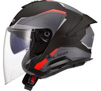 LS2 OF618 Verso II Air Casco Jet, negro-rojo, tamaño 2XL para Hombres