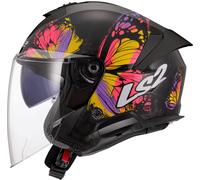 LS2 OF618 Verso II Wingz Casco Jet, negro-amarillo, tamaño 2XL para Hombres