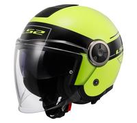 LS2 OF620 Classy Casco para Motocicleta ( Negro/Amarillo Fluo ) Talla: M (57)