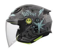 LS2 OF622 Funny II Scribble gris azul infantil jet casco