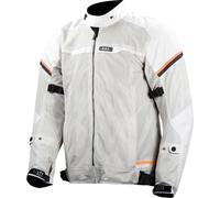 LS2 Riva Chaqueta textil de moto impermeable, Gris claro/naranja, Talla 5XL