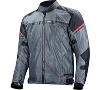 LS2 Riva Chaqueta textil de moto impermeable, negro/gris/rojo, Talla M