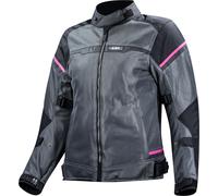 LS2 Riva, chaqueta textil impermeable mujer 4XL male Negro/Gris Oscuro/Fucsia