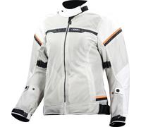 LS2 Riva, chaqueta textil impermeable mujer S male Gris Claro/Blanco/Naranja