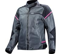 LS2 Riva Chaqueta textil impermeable para mujer, negro-gris-rosa, tamaño L