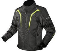 LS2 Sepang Chaqueta textil de moto impermeable, negro-gris-amarillo, tamaño 2XL para Hombres