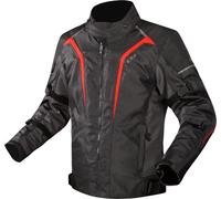LS2 Sepang Chaqueta textil de moto impermeable, negro-gris-rojo, tamaño L para Hombres