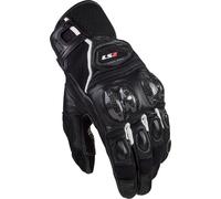 LS2 Spark II Leather Guantes de moto perforados, negro-blanco, tamaño 2XL para Hombres