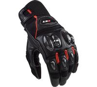 LS2 Spark II Leather Guantes de moto perforados, negro-rojo, tamaño 2XL para Hombres