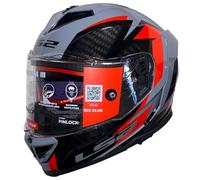 LS2 Storm 3 Designed Dynamo Gris Rojo - Casco de Moto Integral en KPA con Visor Solar y Pinlock de Serie - Helmets Unisex Hombre y Mujer - ECE 22.06 (L)