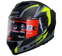 LS2 Storm 3 Designed Dynamo Negro Amarillo - Casco de Moto Integral en KPA con Visor Solar y Pinlock de Serie - Helmets Unisex Hombre y Mujer - ECE 22.06 (M)