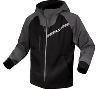 LS2 Throttle Sudadera con capucha y cremallera para motocicleta, negro/gris oscuro, Talla L