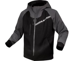 LS2 Throttle Sudadera con capucha y cremallera para motocicleta, negro-gris, tamaño L para Hombres