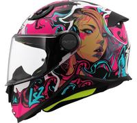 LS2 Unisex Kid Cyberg Matt Purple Cyan Integral-Motorradhelm für Kinder
