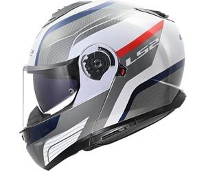 LS2 Unisex Strobe II Monza White Blue Red Modularer Motorradhelm