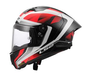 LS2 Unisex Thunder GP Aero Raute Gloss White Red Integraler Motorradhelm