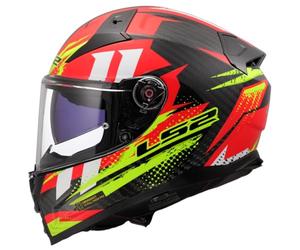LS2 Unisex Vector II Carbon Tantic Red Blue Integraler Motorradhelm