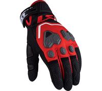 LS2 Vega Guantes de moto de malla, negro-rojo, tamaño S para Hombres