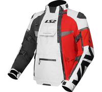 LS2 X-Master Chaqueta Textil de Motocicleta Impermeable, negro/gris/rojo, Talla 2XL
