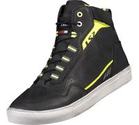LS2 Zoe Zapatillas de moto perforadas, negro/amarillo neón, Talla 42