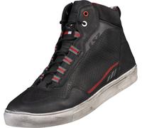 LS2 Zoe Zapatillas de moto perforadas, negro/rojo, Talla 43