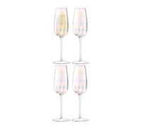 LSA International Copa de Champán, Flute, Nácar, 250ml, Paquete de 4, Cristal, 250 ml, 4 unidades
