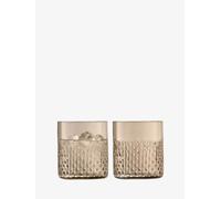 LSA International G1641-12-149 Vaso con Textura de Mimbre, Taupe, 330ml, Paquete de 2, Cristal, café/Moca