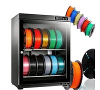 LSBHPPD Caja Secadora Filamentos 3D,Caja Almacenamiento Filamentos Antihumedad,Pantalla LED,Control Inteligente Humedad,Estante Secado Sellado para 10-12/15-21 Bobinas Pequeños Estudios 70L