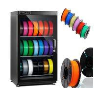 LSBHPPD Caja Secadora Filamentos 3D,Caja Almacenamiento Filamentos Antihumedad,Pantalla LED,Control Inteligente Humedad,Estante Secado Sellado para 10-12/15-21 Bobinas Pequeños Estudios 115L