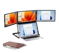 LSBHPPD Doble Pantalla para Portátil + Pantalla Adicional,15.6” Triple Monitor Portátil,Fhd 1080p con Hub,Plug and Play, Adaptado a Todos Tamaños De Laptops 14in
