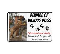LSDINDF Cartel Perro Peligroso, Letrero de Cuidado con los Perros Personalizado, Foto y Texto de Perro Personalizados, Apto Exterior e Interior, Resistente al óxido y a la Intemperie.