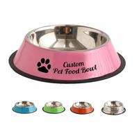 LSDINDF Comedero Perro Personalizado, Cuencos Personalizados para Perros y Gatos con Nombre, Personalizados Cuenco para Mascotas, Antideslizantes con Suela de Silicona para Agua y Comida.