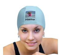 LSDINDF Gorro de natación Personalizado para niños, Gorro de natación con tu Nombre/Foto/Logo, Gorro de natación Personalizado para Mujeres y Hombres, fácil de Poner y Quitar, Resistente al desgarro.