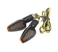 LSDSAAZA Indicadores De Motocicleta Juego 2 Uds Intermitentes LED Universales Para Motocicleta Luces Indicadoras Señal Color Ámbar(Smoke)