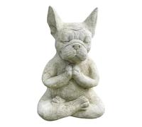 LSDZHK Estatua de Bulldog Meditante, Escultura Sentada de Bulldog Francés, Estatua de Perro Estatua de Resina Zen Animal Yoga Figura, Adorno de Perro Toro, Decoración para Mascotas