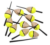 LSERVER Boya de señalización para Pesca 10 Piezas de Pesca Bobber Corcho Flotador Iluminado Madera balsa 1.5G 8.3CM / 3.27IN FL8