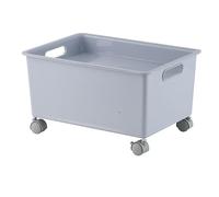 LSFYYDS Baúl de Almacenamiento con Ruedas, Cesta de Almacenamiento Debajo de la Cama, Papelera de Plástico con Ruedas, Caja Organizadora de Almacenamiento Móvil, Contenedores de Almacenamiento(Gris)