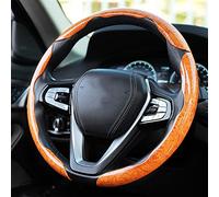 LSGGTIM 2 fundas para volante de coche, 37 cm - 39 cm, con vetas de madera, mango antideslizante, universal, poliuretano, protección para volante, funda protectora para volante