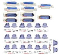 Lsgoodcare 10 Conectores de Soldadura RS232 de Puerto Serie Paralelo DB15 de 15 Pines D Sub Macho/Hembra + 10 Cubiertas de plástico DB15