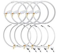 Lsgoodcare 10Pcs Abrazaderas de Cortina Abribles con Anillos Blanco 3Inch, Fuerte Clip de Cortina Decorativo de Metal Grande, Anillos de Clip Abiertos para Cortinas
